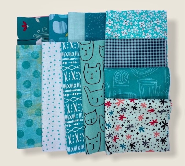 Teal fabric bundle