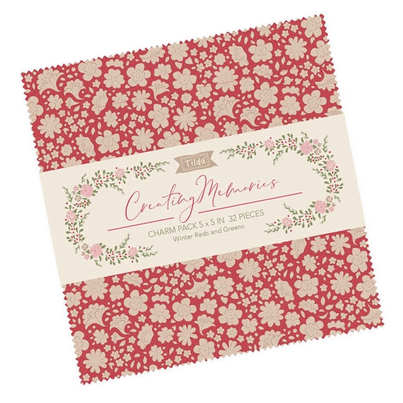 Tilda Creating Memories Charm Pack 5 in squares 32 pcs – 2 of each design Winter 300213