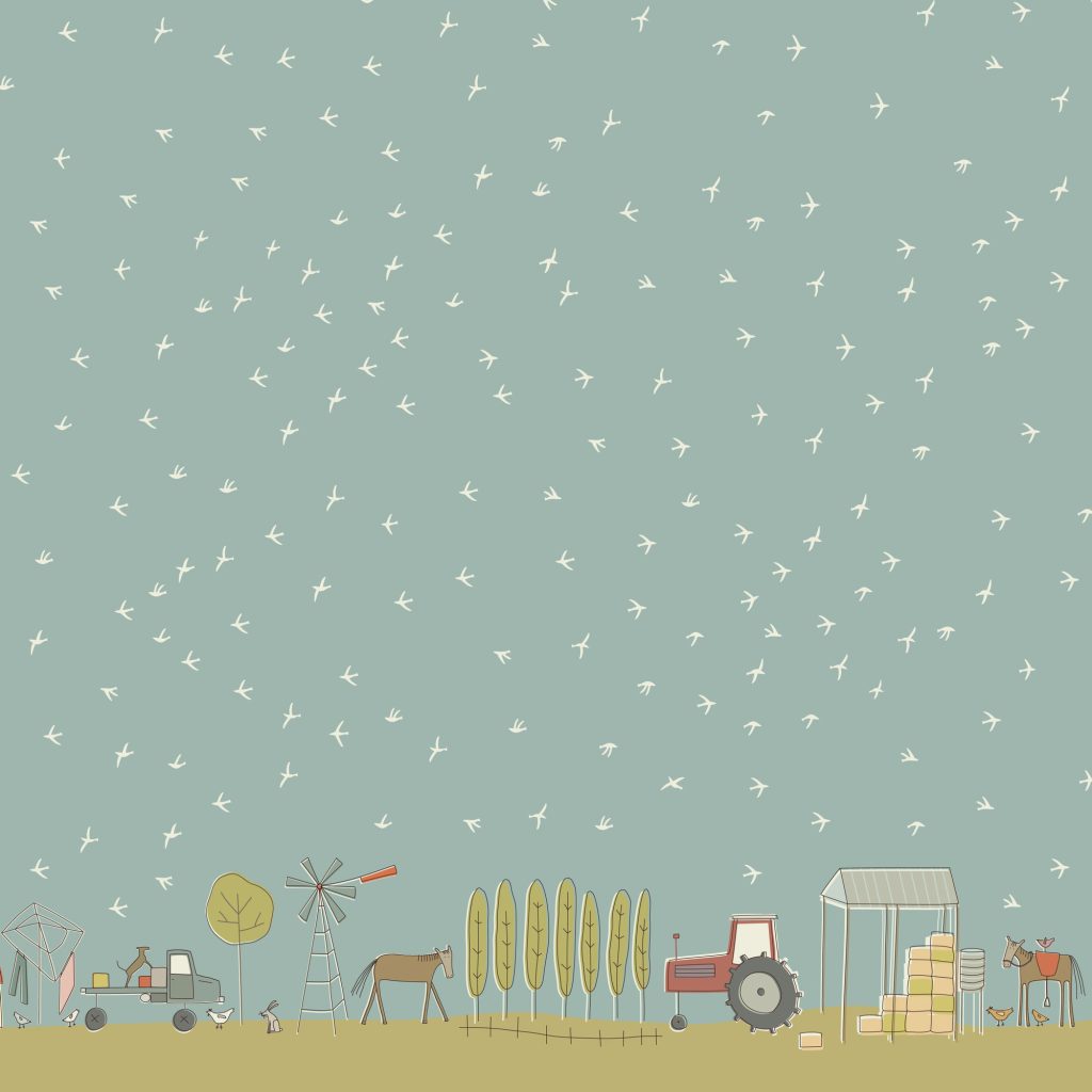 DV7736 Appleby Farm Border Birds - Blue