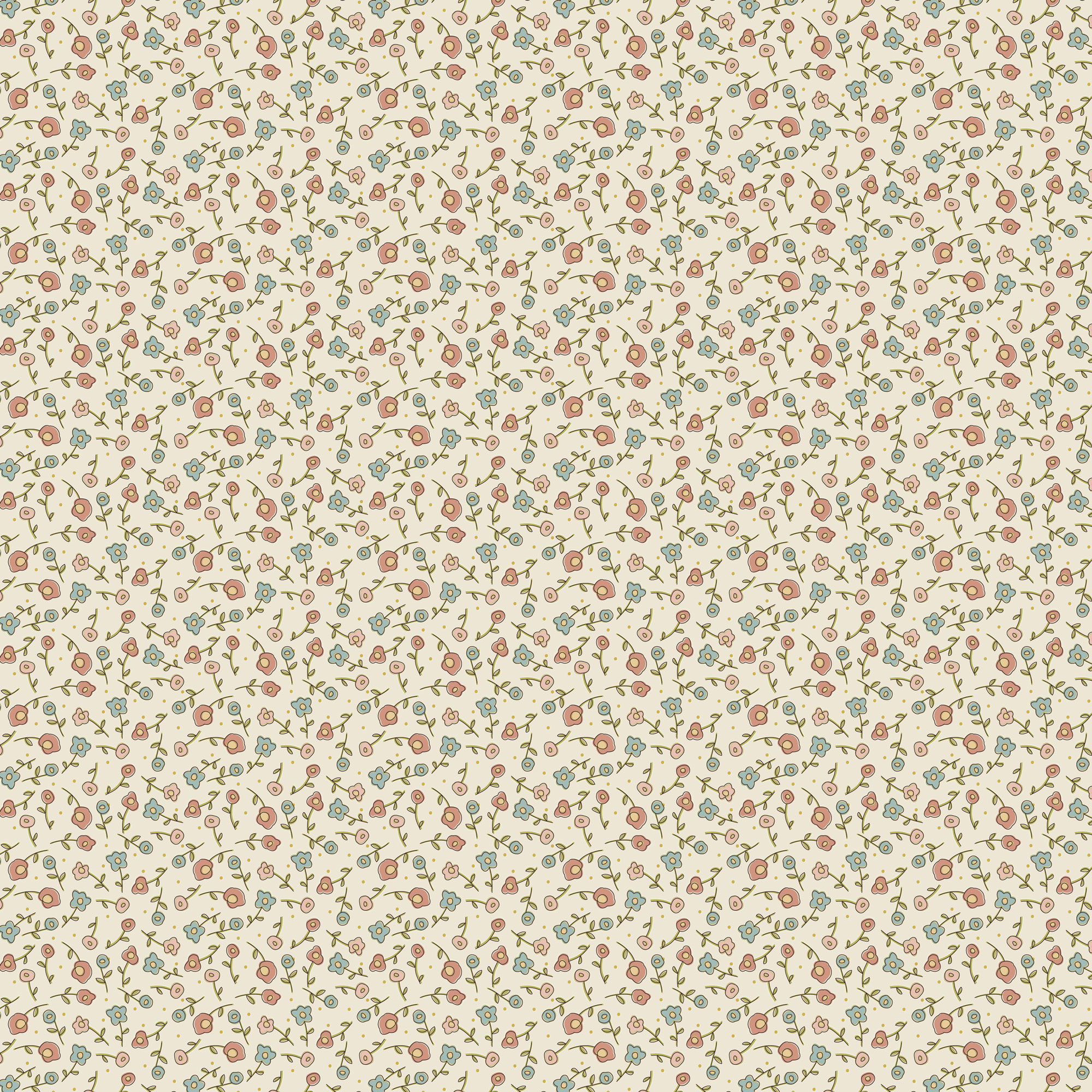 DV737 Appleby Farm Border Birds Flower Toss - Cream