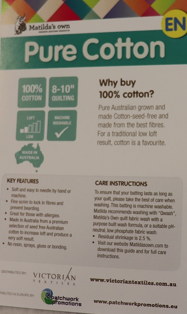 100% White Cotton Wadding